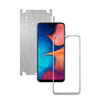 Folie Protectie Carbon Skinz pentru Samsung Galaxy A20 2019 - Brushed Argintiu 360 Cut, Skin Adeziv Full Body Cover pentru Rama Ecran, Carcasa Spate si Laterale Folie Protectie Carbon Skinz pentru Samsung Galaxy A20 2019 - Brushed Argintiu 360 Cut, Skin Adeziv Full Body Cover pentru Rama Ecran, Carcasa Spate si Laterale