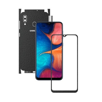 Folie Protectie Carbon Skinz pentru Samsung Galaxy A20 2019 - Piele Neagra 360 Cut, Skin Adeziv Full Body Cover pentru Rama Ecran, Carcasa Spate si Laterale Folie Protectie Carbon Skinz pentru Samsung Galaxy A20 2019 - Piele Neagra 360 Cut, Skin Adeziv Full Body Cover pentru Rama Ecran, Carcasa Spate si Laterale