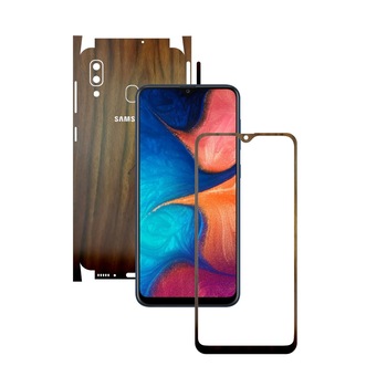 Folie Protectie Carbon Skinz pentru Samsung Galaxy A20 2019 - Lemn Nuc 360 Cut, Skin Adeziv Full Body Cover pentru Rama Ecran, Carcasa Spate si Laterale Folie Protectie Carbon Skinz pentru Samsung Galaxy A20 2019 - Lemn Nuc 360 Cut, Skin Adeziv Full Body Cover pentru Rama Ecran, Carcasa Spate si Laterale