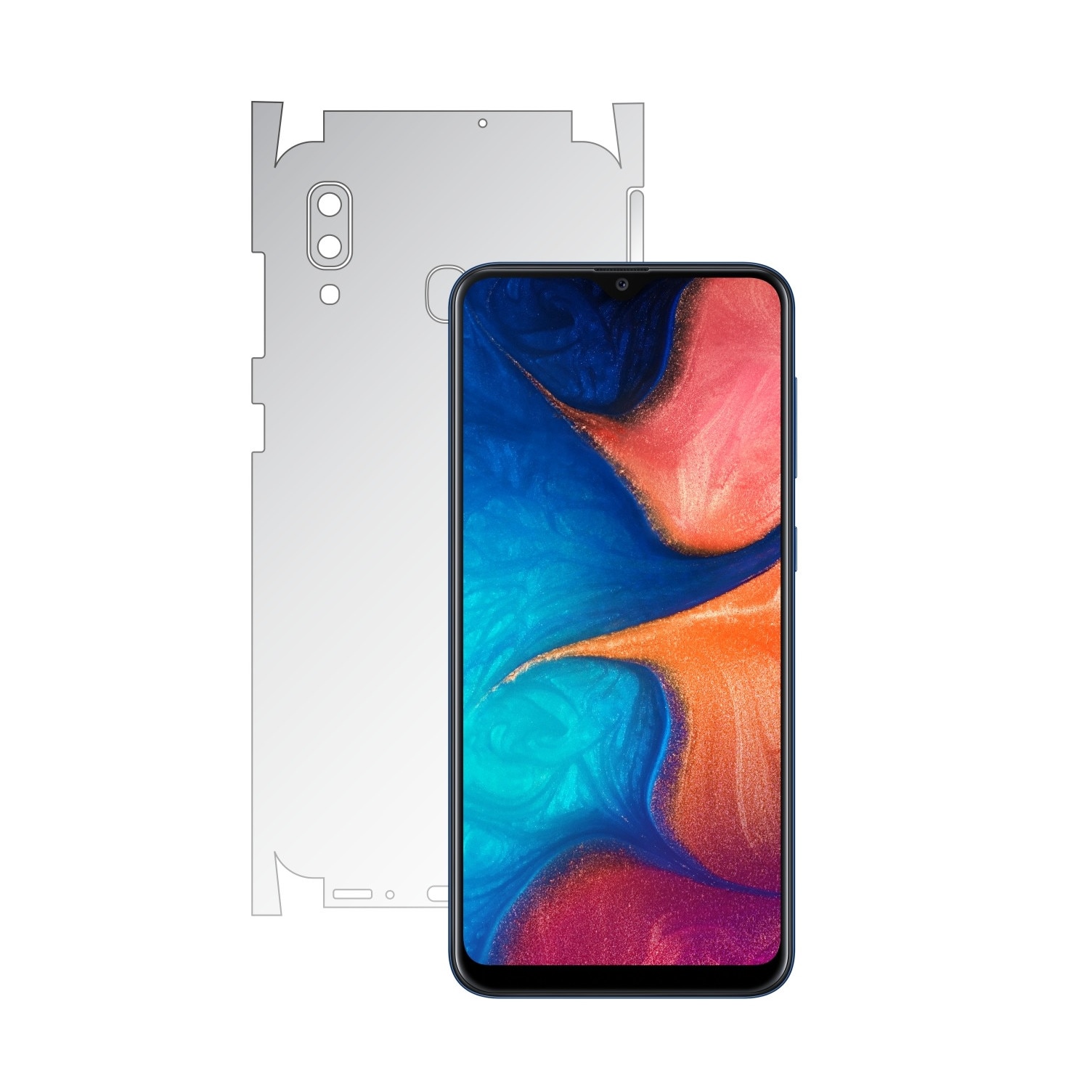 Folie Protectie Spate Invisible Skinz UHD AutoRegeneranta pentru Samsung Galaxy A20 2019 - Folie Siliconica Ultra-Clear cu taiere 360 Cut pentru Carcasa Spate si Laterale, Skin Adeziv Transparent, Edge to Edge Full Case Cover