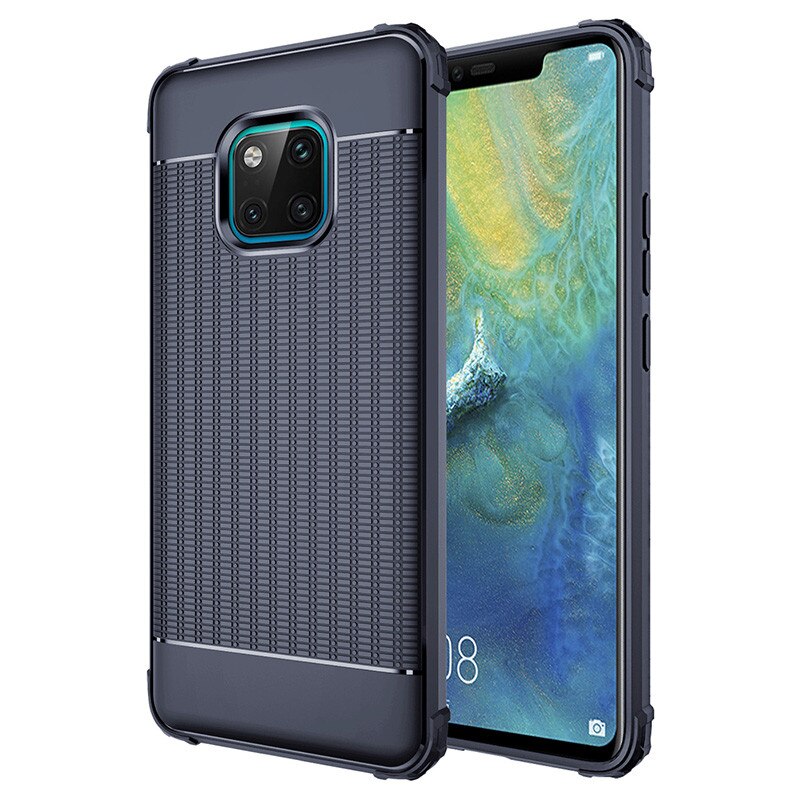 Husa spate, carcasa antisoc silicon, pentru Huawei Mate 20 Pro, Bleumarin, BBL853