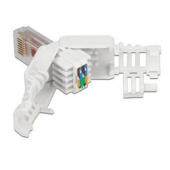 Set 2 bucati conector RJ45 Cat.6 pentru fir solid UTP toolfree, Delock 86416 Set 2 bucati conector RJ45 Cat.6 pentru fir solid UTP toolfree, Delock 86416