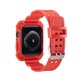 Каишка с удароустойчив силиконов калъф за Apple Watch 4 Series 44мм, Червен