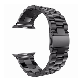 Bratara cu zale si conectori din otel inoxidabil pentru Apple Watch 1 / 2 / 3 / 4 series 42/44mm si catarama fluture , negru Bratara cu zale si conectori din otel inoxidabil pentru Apple Watch 1 / 2 / 3 / 4 series 42/44mm si catarama fluture , negru