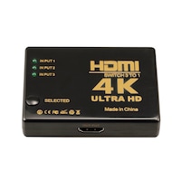 Switch HDMI 2.0 HDCP 2.2 4K x 2K 60Hz RGB 4:4:4 HDR10 3in 1 out cu telecomanda IR, negru