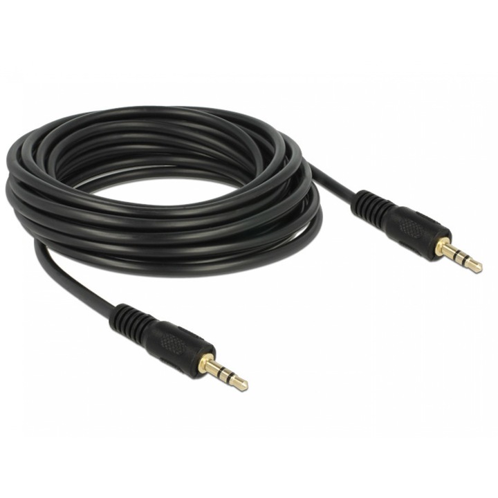 Cablu audio stereo Jack 3.5mm T-T 5M, Delock 84438