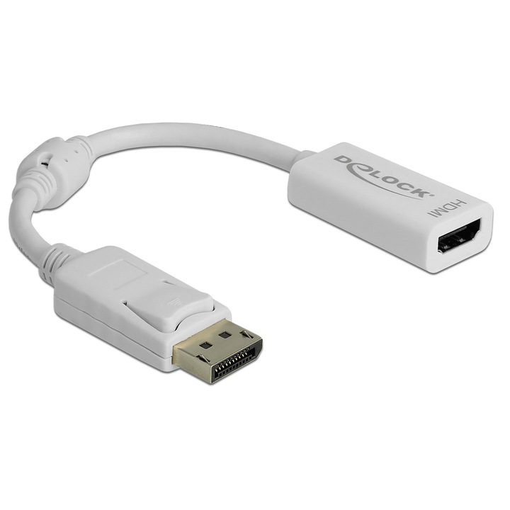 Adaptor DisplayPort la HDMI T-M pasiv alb, Delock 61767