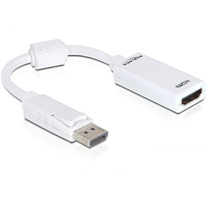 Адаптер Delock 61767 DisplayPort към HDMI, Бял