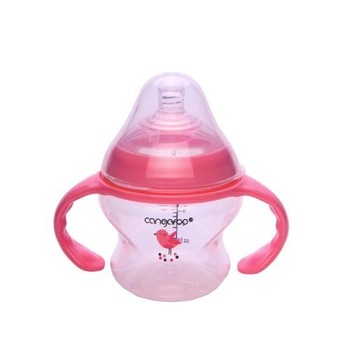 Biberon cu maner detasabil si capac Cangaroo™ Tiki Girl, 0 luni+, 150 ml, 5 masuri, sistem anti colici, tetina lapte, Roz Biberon cu maner detasabil si capac Cangaroo™ Tiki Girl, 0 luni+, 150 ml, 5 masuri, sistem anti colici, tetina lapte, Roz