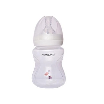 Biberon cu capac Cangaroo™ Birdy Pink, 0 luni+, 180 ml, 6 masuri, sistem anti colici, tetina lapte, Roz Biberon cu capac Cangaroo™ Birdy Pink, 0 luni+, 180 ml, 6 masuri, sistem anti colici, tetina lapte, Roz