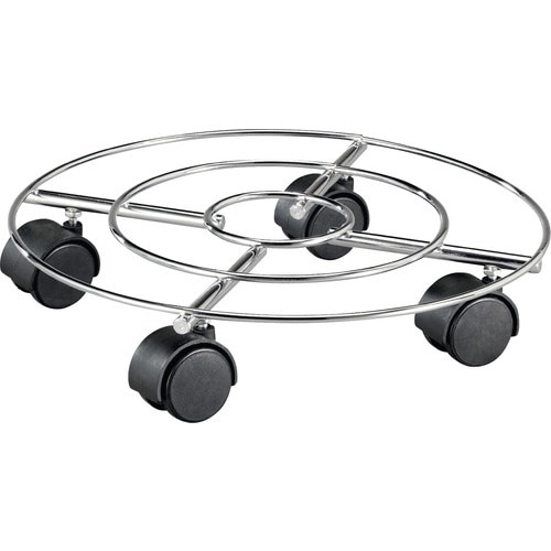 Suport cromat ghiveci D 32cm cu 4 roti