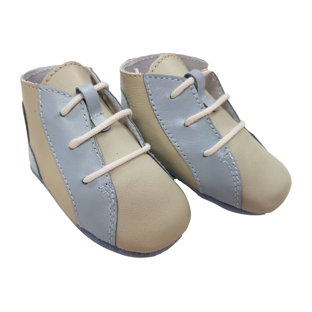 Piticot piele naturala, bej cu blue