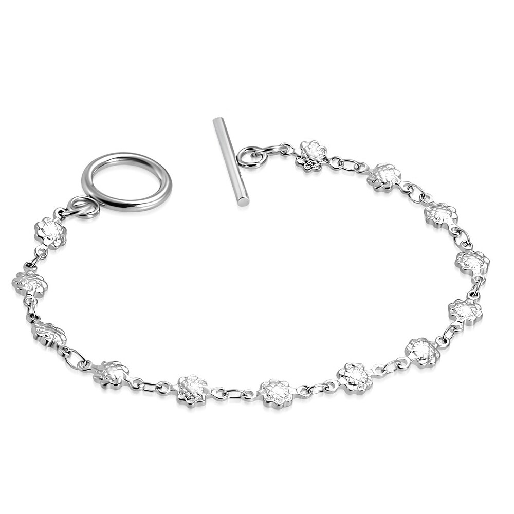 Bratara inox cu floricele