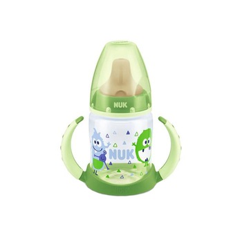 Biberon cu cioc din latex si manere 150 ml Nuk First Choice 743391V, Verde 6+ luni Biberon cu cioc din latex si manere 150 ml Nuk First Choice 743391V, Verde 6+ luni