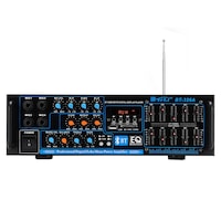 Amplificator audio Teli BT cu mixer , conectare usb , SD card ,Bluetooth , display digital , 4 intrari microfon
