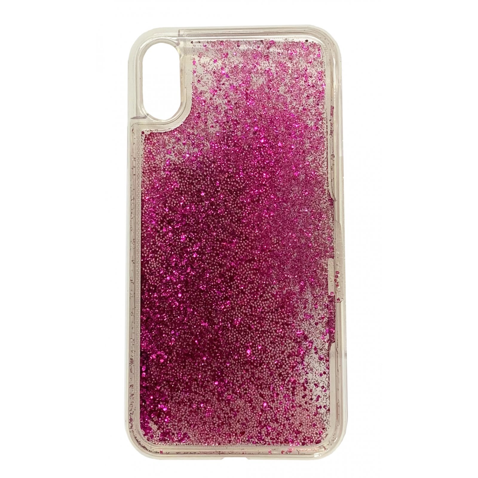 Husa Iphone Xs Max silicon cu lichid sclipci stelute, Roz