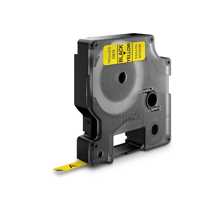 Етикети DYMO LabelManager D1, 6 мм x 7 м, Черен/Жълт