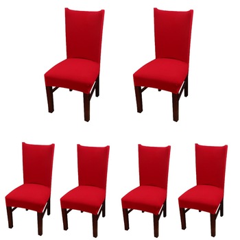 Set 6 huse elastice pentru scaune universal bucatarie, sufragerie, living din material spandex culoare Rosu husa scaune Set 6 huse elastice pentru scaune universal bucatarie, sufragerie, living din material spandex culoare Rosu husa scaune