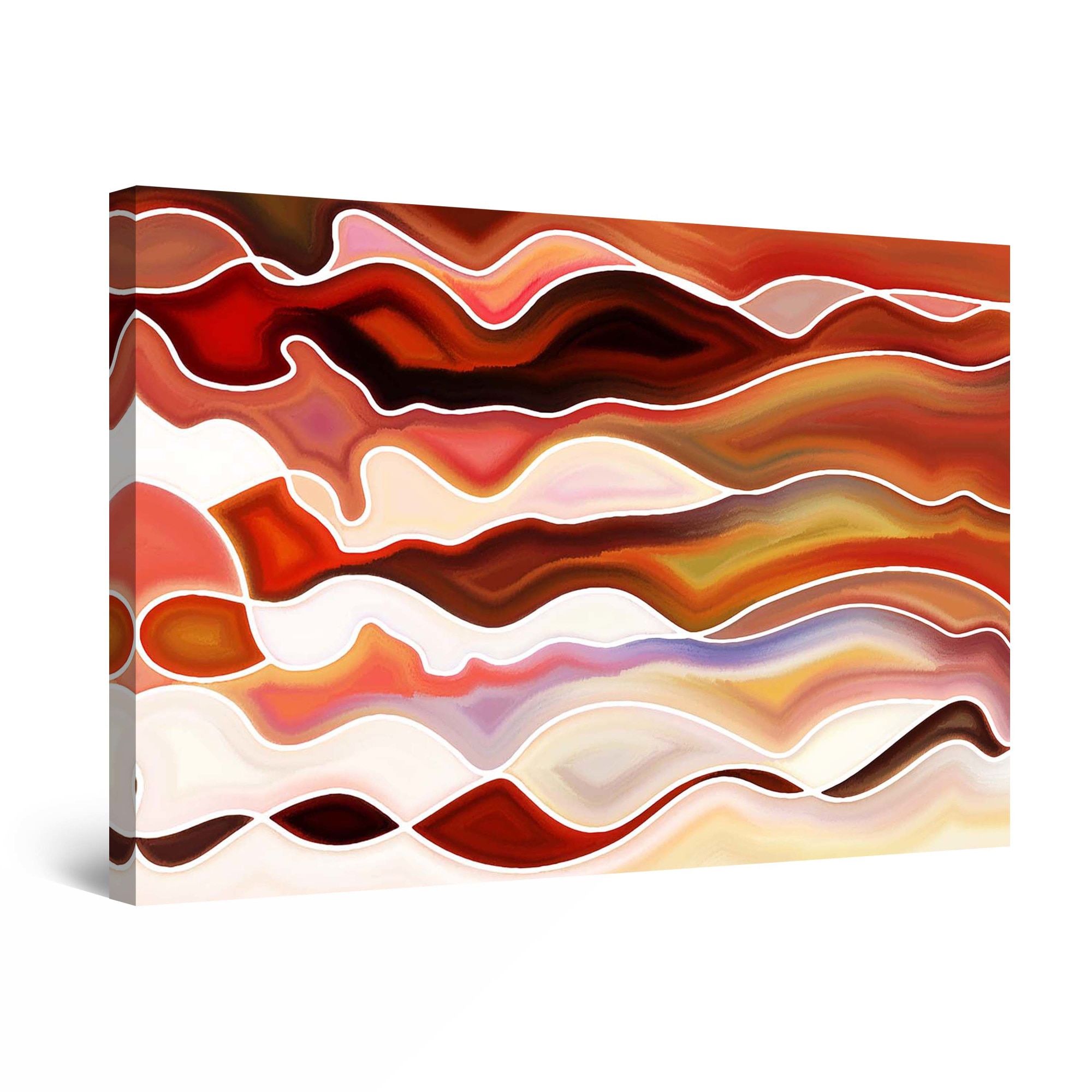 Tablou DualView Startonight Valuri in nuante maro, luminos in intuneric, 90 cm x 60 cm
