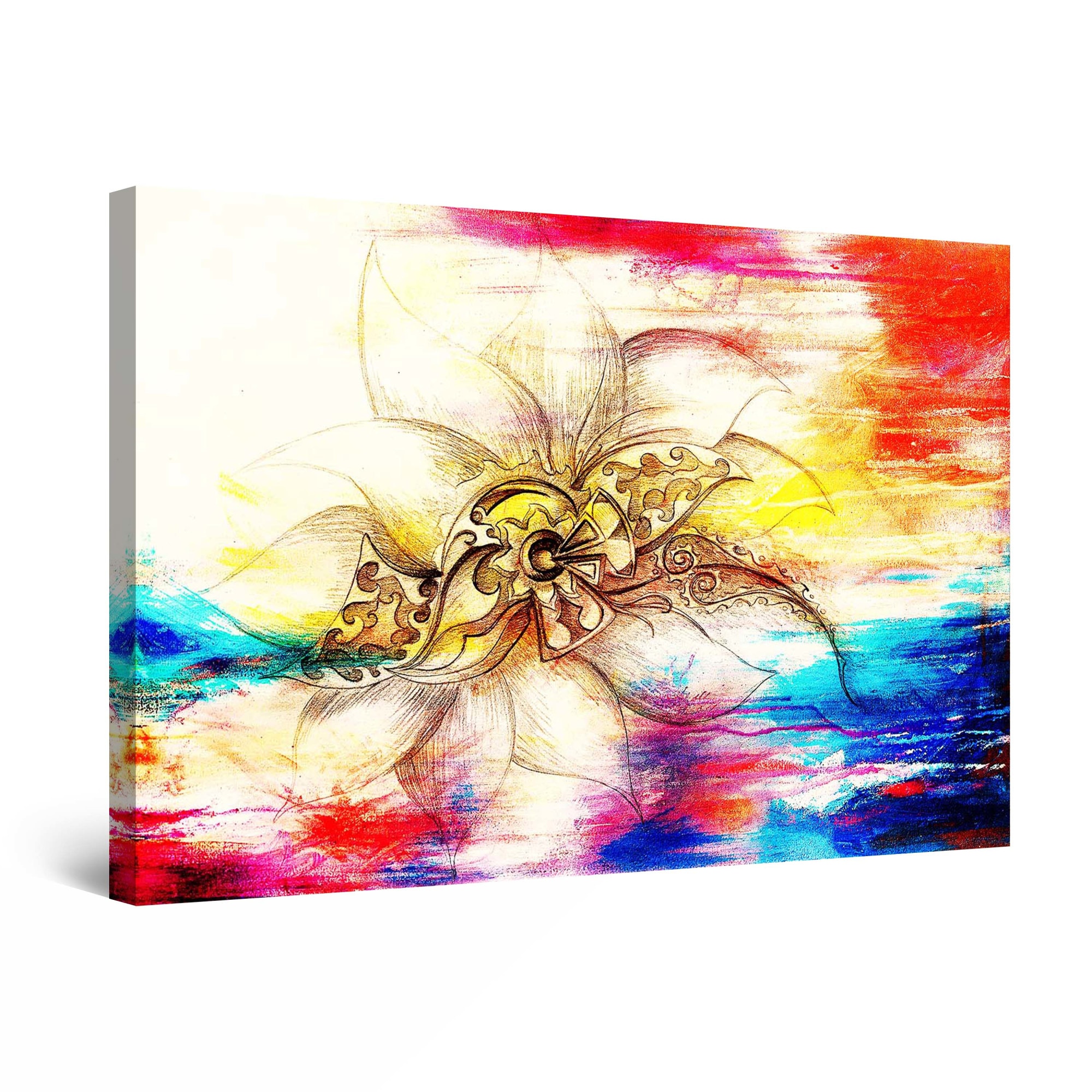 Tablou DualView Startonight Floare abstracta, luminos in intuneric, 80 cm x 120 cm
