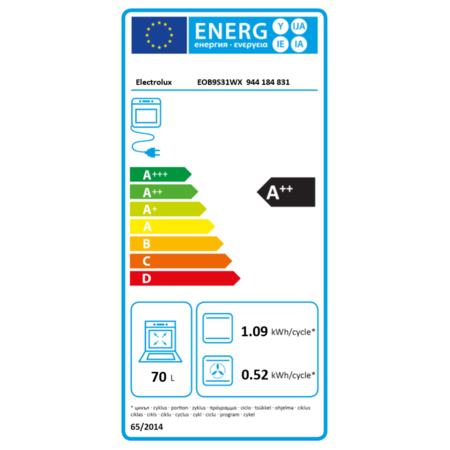 Cuptor incorporabil Electrolux EOB9S31WX, Electric, SenseCook, Conectivitate WiFi, Display TFT, Control touch, 70 l, Clasa A++, Negru