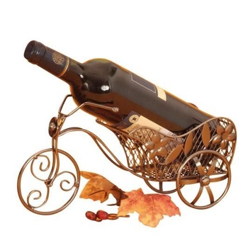 Suport pentru sticla vin, model bicicleta, metal lucios, H 16cm L 31 cm Suport pentru sticla vin, model bicicleta, metal lucios, H 16cm L 31 cm