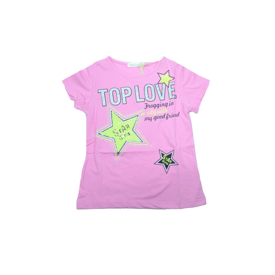 Tricou cu maneca scurta fetite Happy House FOFO-064R, Multicolor