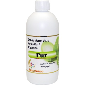 Gel de Aloe Vera fara pulpa, din culturi ecologice, 500mL, flacon polietilena Gel de Aloe Vera fara pulpa, din culturi ecologice, 500mL, flacon polietilena