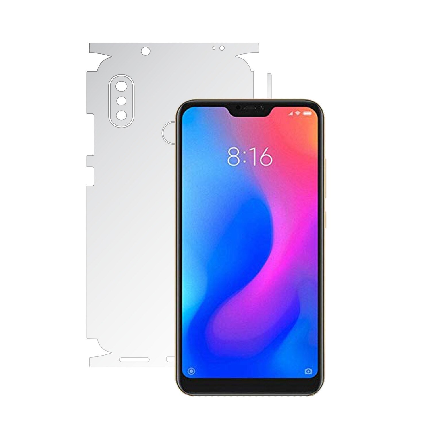 Folie Protectie Spate Invisible Skinz HD pentru Xiaomi Mi A2 Lite - Folie Siliconica Ultra-Clear cu taiere 360 Cut pentru Carcasa Spate si Laterale, Skin Adeziv Transparent, Edge to Edge Full Case Cover