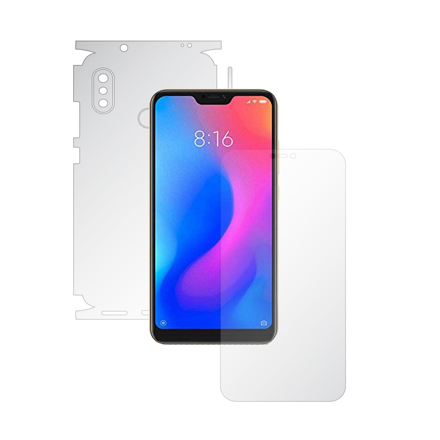 Folie Full Body Invisible Skinz UHD AutoRegeneranta pentru Xiaomi Mi A2 Lite - Folie Protectie Siliconica Ultra-Clear cu taiere 360 Cut pentru Ecran, Carcasa Spate si Laterale, Skin Adeziv Transparent, Edge to Edge Cover