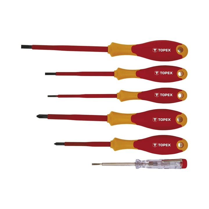Изолирани отвертки Topex 39D150, 1000V, 6 броя