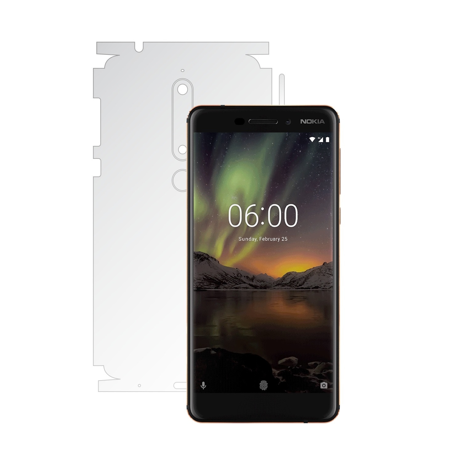 Folie Protectie Spate Invisible Skinz HD pentru Nokia 6.1 - Folie Siliconica Ultra-Clear cu taiere 360 Cut pentru Carcasa Spate si Laterale, Skin Adeziv Transparent, Edge to Edge Full Case Cover