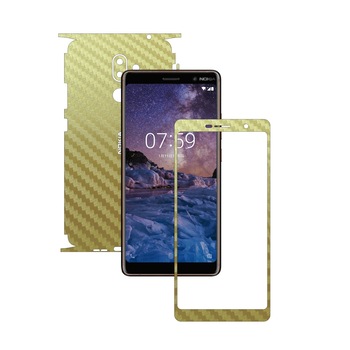 Folie Protectie Carbon Skinz pentru Nokia 7 + Plus - Carbon Auriu 360 Cut, Skin Adeziv Full Body Cover pentru Rama Ecran, Carcasa Spate si Laterale Folie Protectie Carbon Skinz pentru Nokia 7 + Plus - Carbon Auriu 360 Cut, Skin Adeziv Full Body Cover pentru Rama Ecran, Carcasa Spate si Laterale