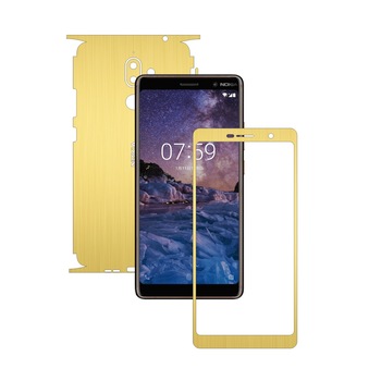 Folie Protectie Carbon Skinz pentru Nokia 7 + Plus - Brushed Auriu 360 Cut, Skin Adeziv Full Body Cover pentru Rama Ecran, Carcasa Spate si Laterale Folie Protectie Carbon Skinz pentru Nokia 7 + Plus - Brushed Auriu 360 Cut, Skin Adeziv Full Body Cover pentru Rama Ecran, Carcasa Spate si Laterale