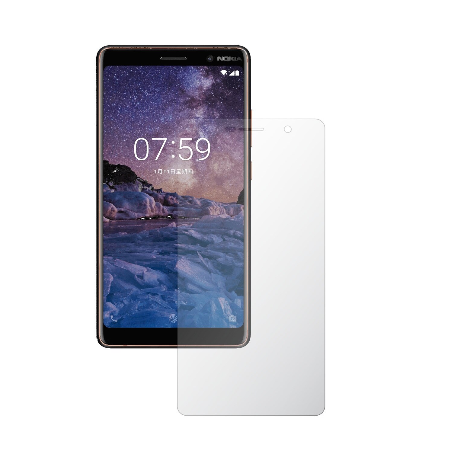 Set 2X Folie Protectie Ecran Invisible Skinz HD pentru Nokia 7 + Plus - Folie Siliconica Ultra-Clear cu Acoperire Totala, Edge to Edge Full Display Cover, Adeziva si Foarte Flexibila