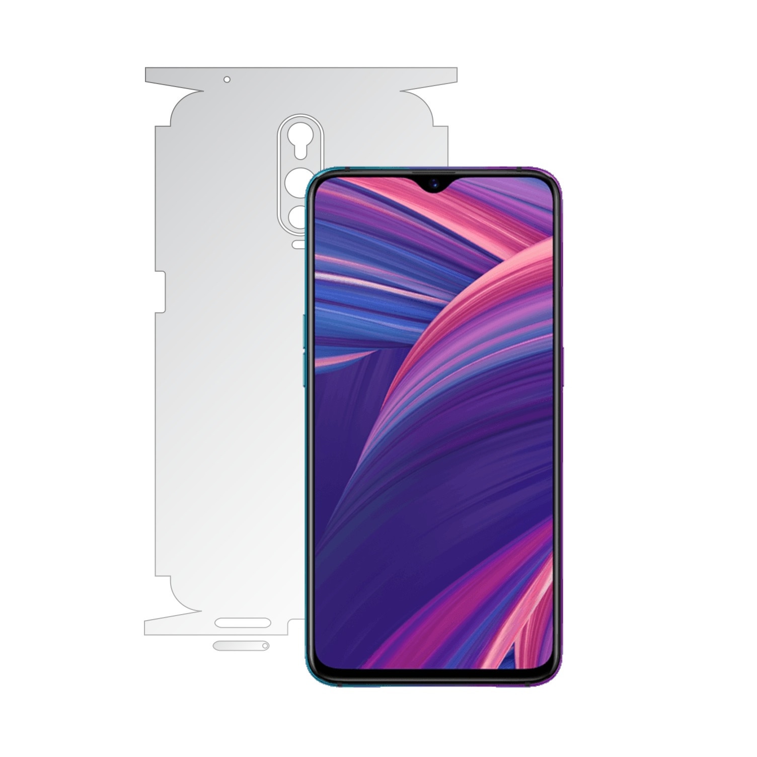 Folie Protectie Spate Invisible Skinz HD pentru Oppo RX17 Pro - Folie Siliconica Ultra-Clear cu taiere 360 Cut pentru Carcasa Spate si Laterale, Skin Adeziv Transparent, Edge to Edge Full Case Cover