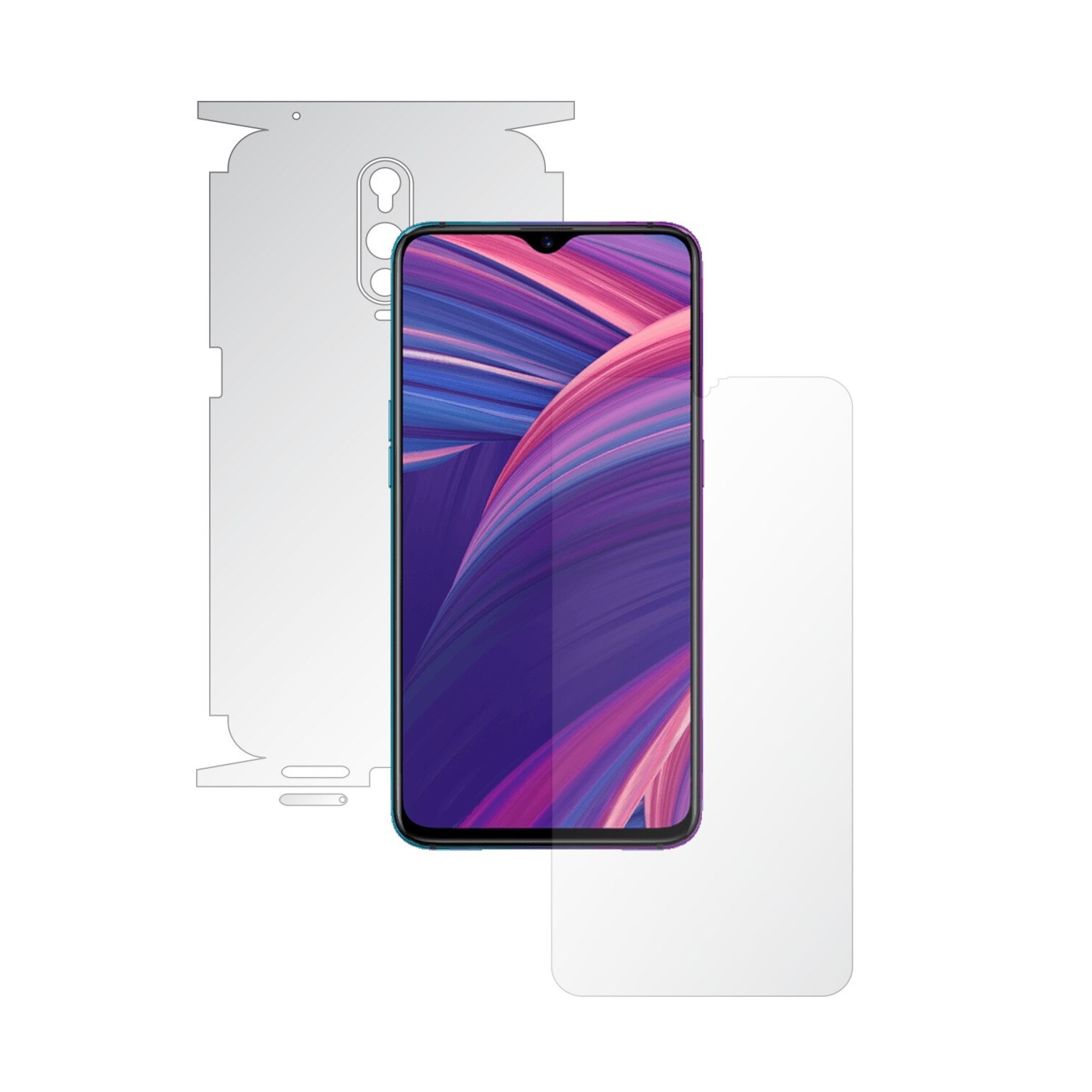 Folie Full Body Invisible Skinz UHD AutoRegeneranta pentru Oppo RX17 Pro - Folie Protectie Siliconica Ultra-Clear cu taiere 360 Cut pentru Ecran, Carcasa Spate si Laterale, Skin Adeziv Transparent, Edge to Edge Cover