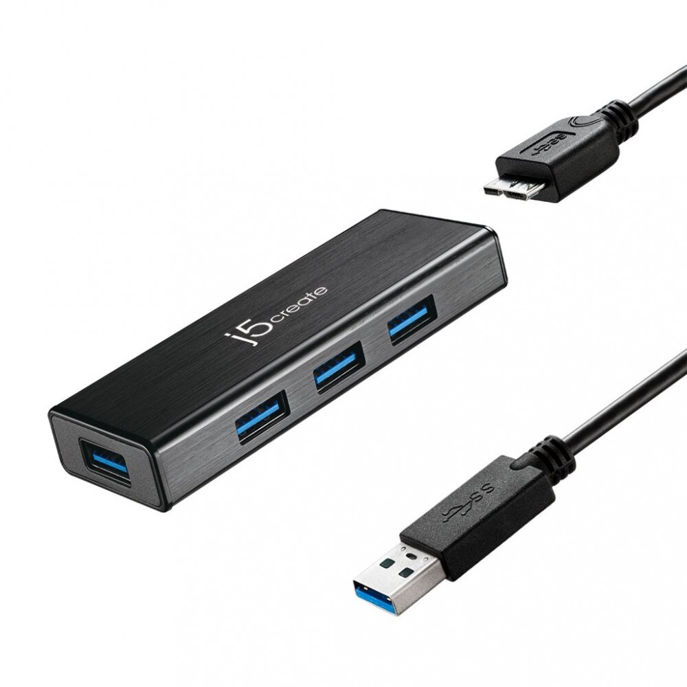 Hub cu 4 porturi J5 Create JUH340 USB 3.0, 1:4, Negru