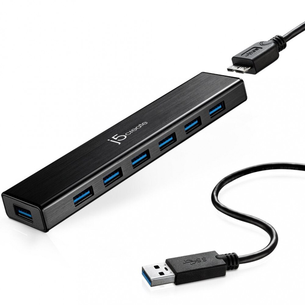 Hub cu 7 porturi J5 Create JUH377 USB 3.0, 1:7, Negru