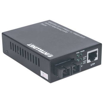 Media Convertor Intellinet 10/100 / 1000Base-TX RJ45 la 1000Base-LX SC Single-Mode, 20 km Media Convertor Intellinet 10/100 / 1000Base-TX RJ45 la 1000Base-LX SC Single-Mode, 20 km