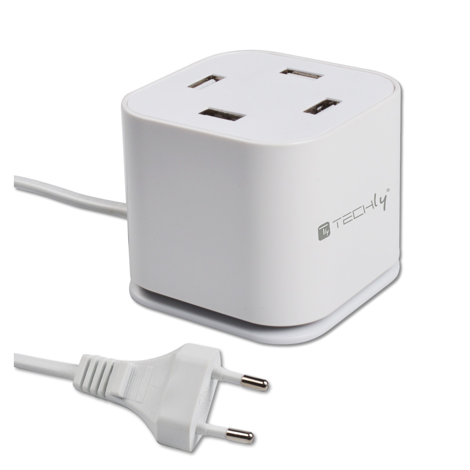 Incarcator USB Techly, 4 x 2.4A, 5V, 40W, Alb