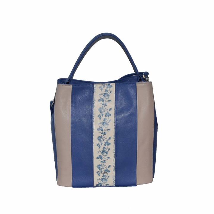 Zea Női táska, Bőr, Virágdíszítés, Kék