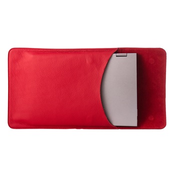 Husa, Laptop, MacBook 13 inch, piele naturala cu mouse pad, inchidere magnetica, margini vopsite manual, e-store, rosu Husa, Laptop, MacBook 13 inch, piele naturala cu mouse pad, inchidere magnetica, margini vopsite manual, e-store, rosu