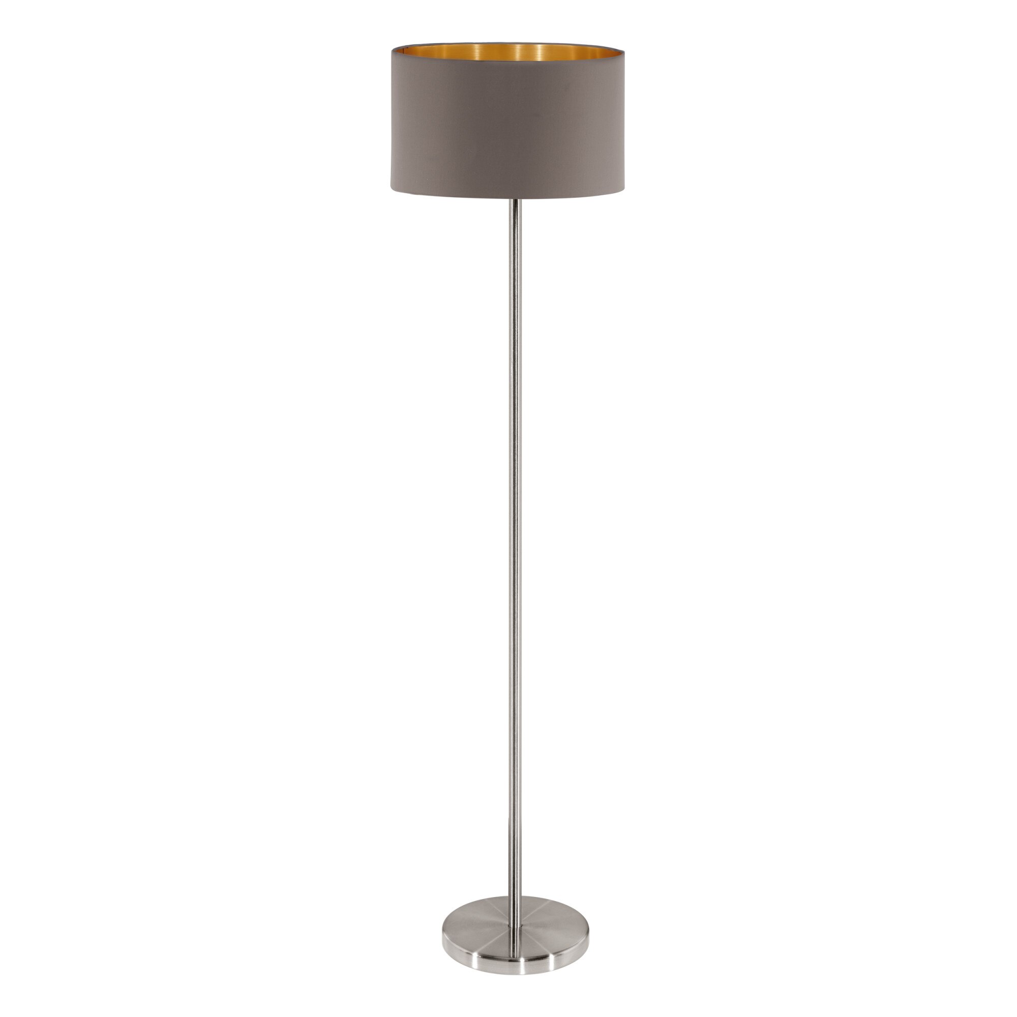 Lampadar textil, Maserlo, 95172, E27, Nichel Mat-Cappuccino, 60W