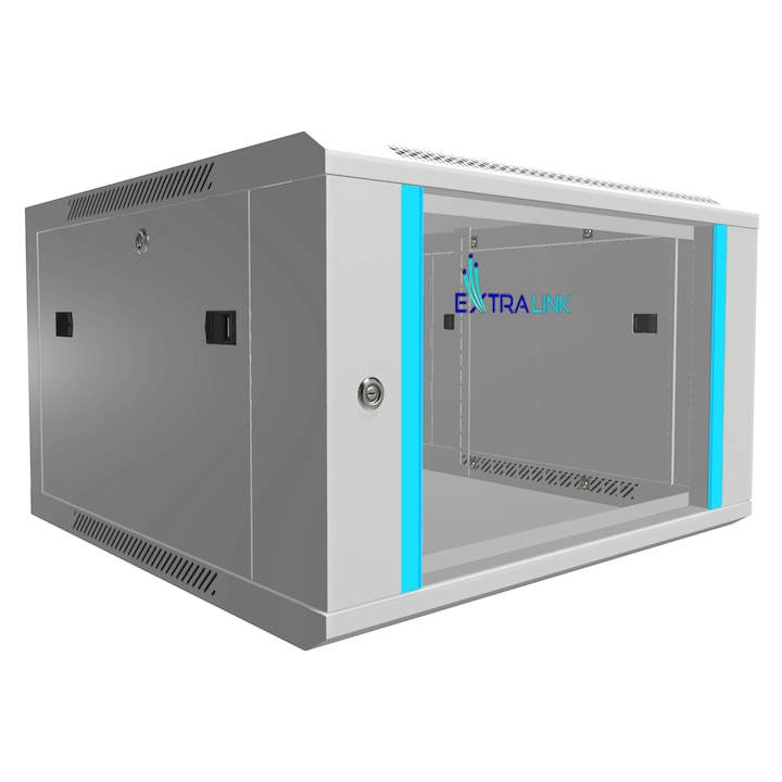 EXTRALINK 6U 600X600 wall-mounted rackmount cabinet gray