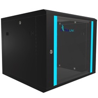 Dulap rack 19", EXTRALINK Cabinete metalice, 9U 600x600, montare pe perete, cadru autoasamblabil, panouri laterale detasabile, pentru switch-uri server UPS, negru