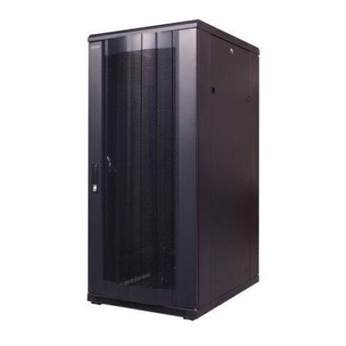 Dulap cu usa perforata si complet asamblat , Netrack , 42U/600x600mm , negru,