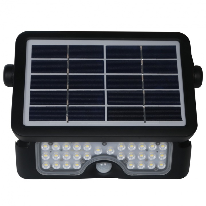 Proiector LED solar Hepol, 5W, lumina rece, IP65
