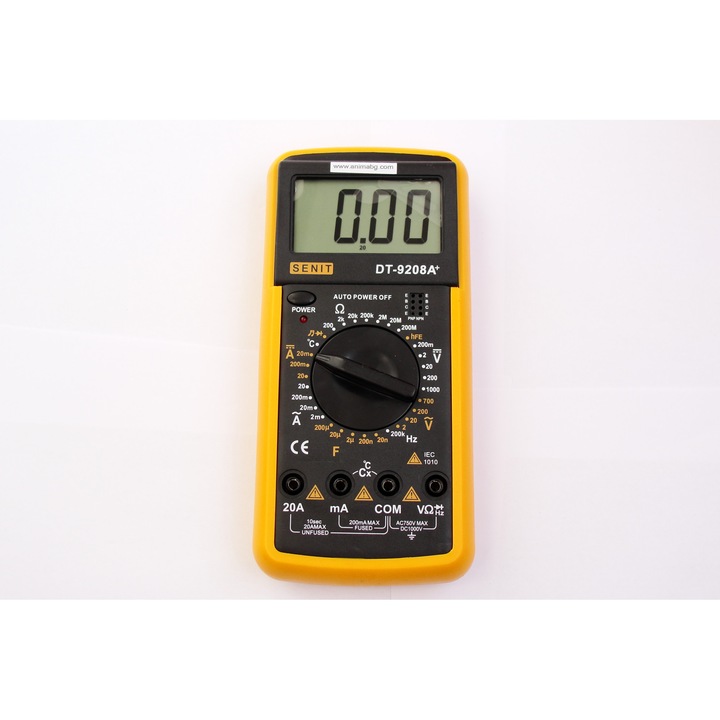 Multimetru digital DT-9208A, Negru/Galben