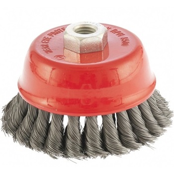 Perie pentru polizor unghiular, 75 mm, M14, cupa, sarma rasucita 0.8 mm din otel, MTX Perie pentru polizor unghiular, 75 mm, M14, cupa, sarma rasucita 0.8 mm din otel, MTX